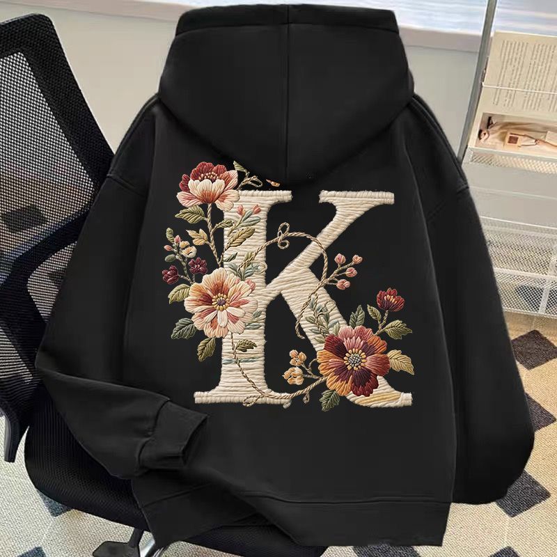 大码300斤欧美字母K仿卫衣