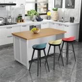 实木厨房中岛台开放式 吧台备餐台长方形餐桌现代简约轻奢实木餐桌