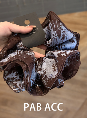 优雅双层晕染绢纱肥肠圈韩国气质包边立体扎发头花皮筋洋气发圈女