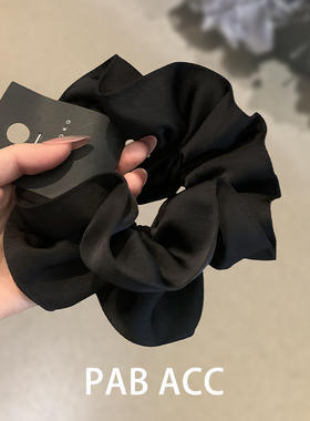 韩国时尚百搭赵露思同款好物双层纯色木耳边肥肠圈高级感扎发头花