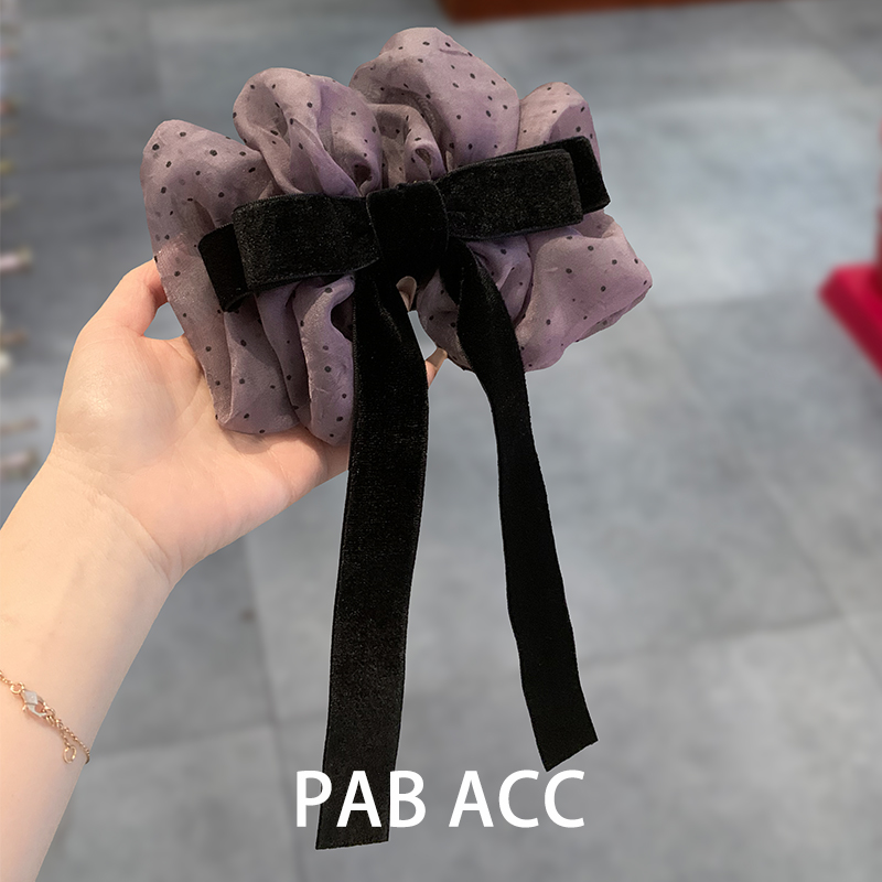 马尾抓夹布艺法式蝴蝶结顶夹