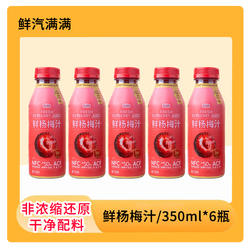 鲜汽满满慈溪杨梅汁 NFC非浓缩还原果蔬汁 350ml*6瓶
