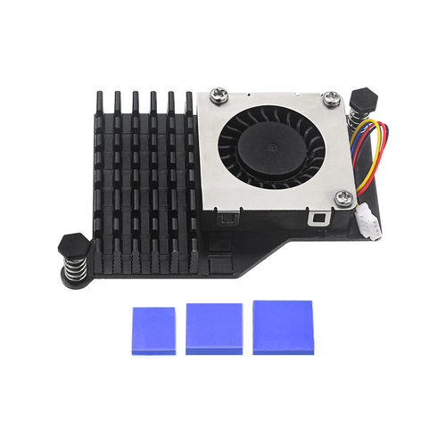 树莓派5代散热器主动冷却器 Raspberry pi5铝制散热片鼓风机风扇