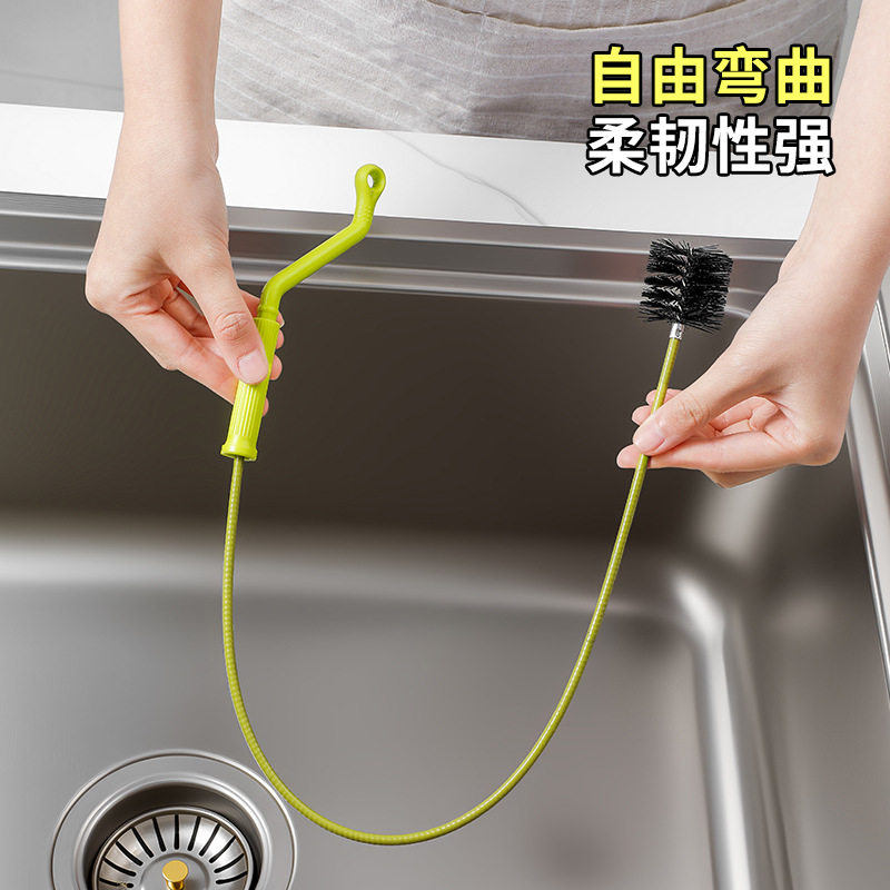 洗手池管道疏通条厨房水槽疏通器清洁管道器手摇下水道毛发疏通条