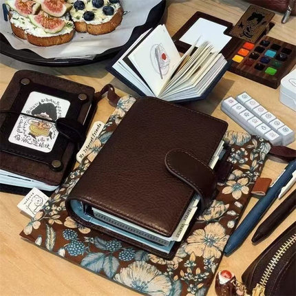 海盐巧克力a7活页手账本手工皮质便携高颜值日记本记事本子笔记本