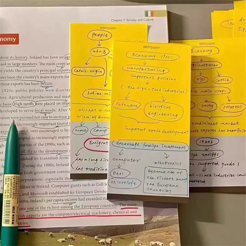 韩系撞色长款便签本手账记事本