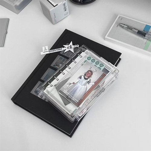 a7活页手账本透明三折叠笔记本