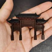 中式 微景观枯山水牌坊模型 家居摆 饰配件 钰书房盆景假山吸水石装