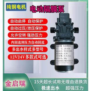 24V微型电动隔膜泵净水机自吸泵循环泵清洗机喷雾器增压小水泵