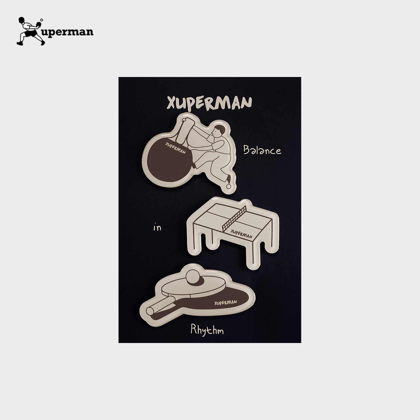 Xuperman【Balance in rhythm】系列创意冰箱贴组乒乓球周边文创