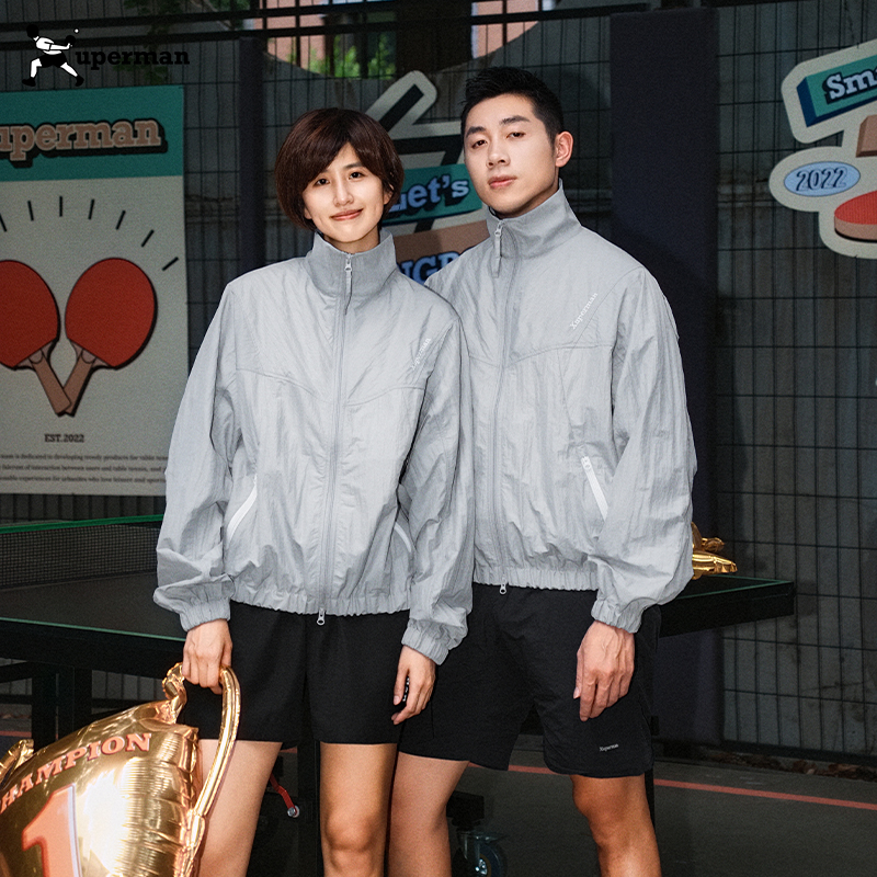 Xuperman户外运动拼接立领夹克