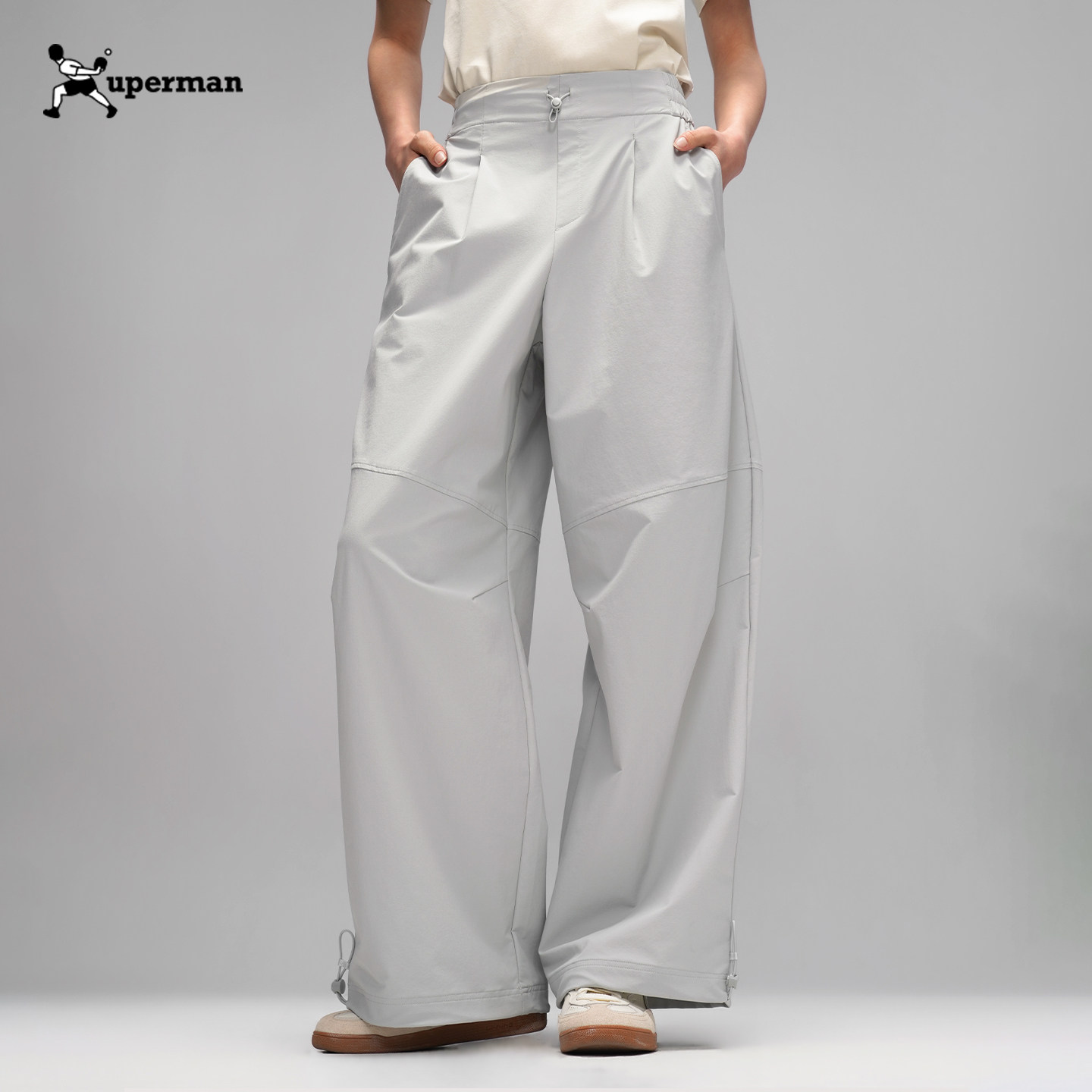 Xuperman运动户外伞兵裤男女徒步登山工装长裤宽松透气休闲阔腿裤
