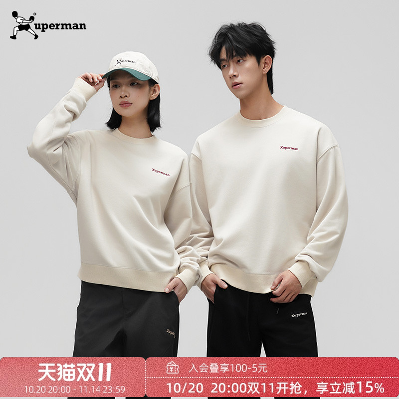 Xuperman刺绣圆领卫衣男女同款