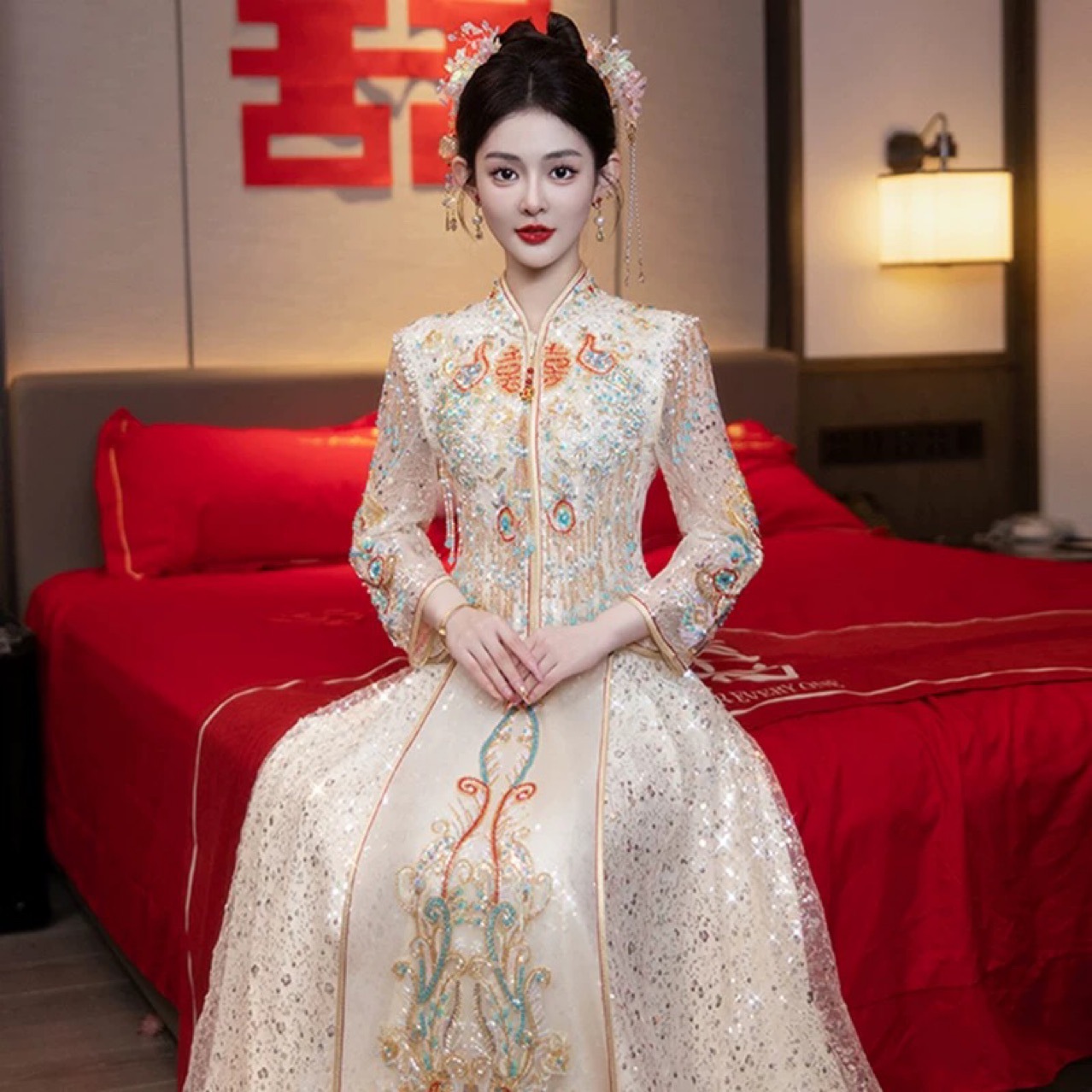 日本品质秀禾服2025新款香槟色出阁礼服气质新娘结婚婚纱新中式迎