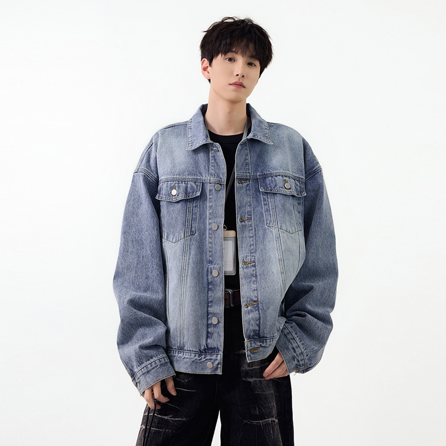 SHAPOE美式S宽松高街牛仔外套