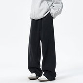 黑色垂感长裤 SHAPOES秋冬季 男士 直筒宽松休闲裤 男生美式 水洗卫裤