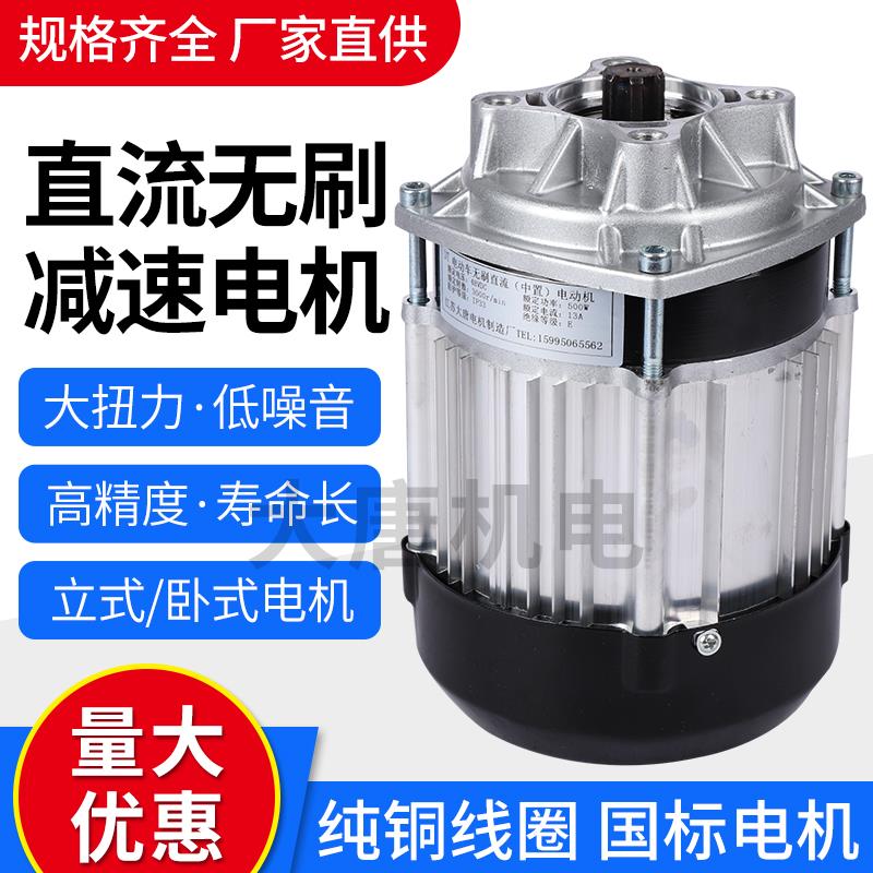 48V500W1000W永磁直流无刷减速电机挂桨机电机中置电机电动三轮车