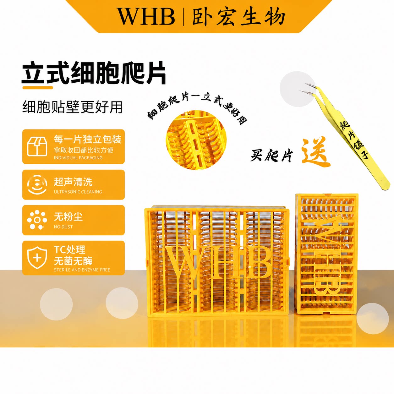 WHB立式TC处理细胞爬片Φ14mm图片
