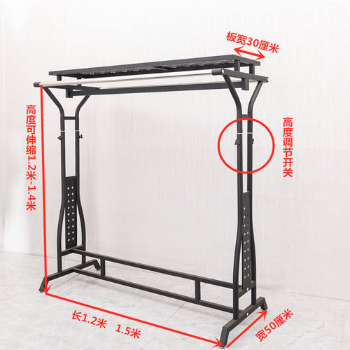 速发服地店展示架地摊落地式挂衣架装中岛架落单带板装杠实心落地