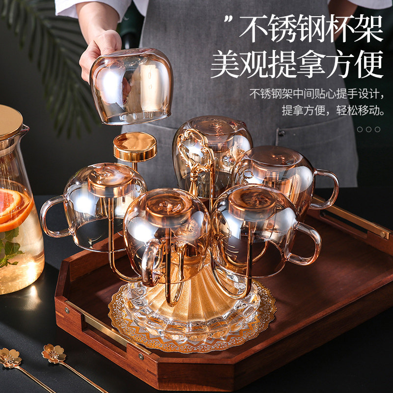 速发玻璃杯架子家用轻奢高档欧式沥水杯架倒挂挂架杯子收纳置物架