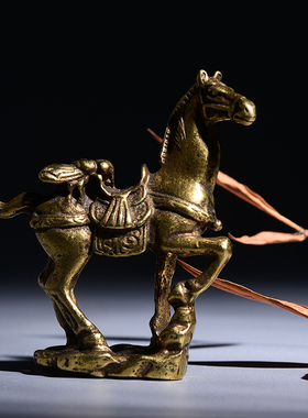 速发招财马上赢摆件 黄苍十二生合马挂件 战马铜蝇组肖家具摆件