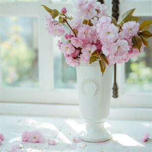 速发水新花式田园陶瓷浮雕奖杯清培干鲜插法束摄影道具花瓶