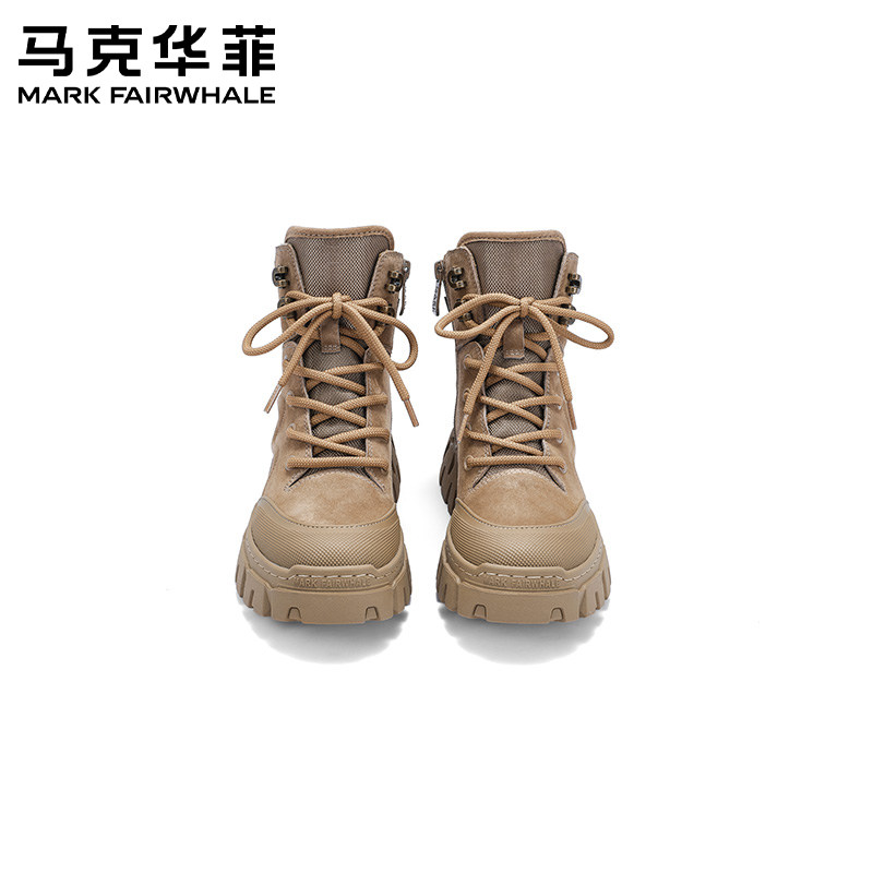 马克华菲2025夏季款英伦风厚底增高女款马丁靴潮流百搭休闲时尚靴