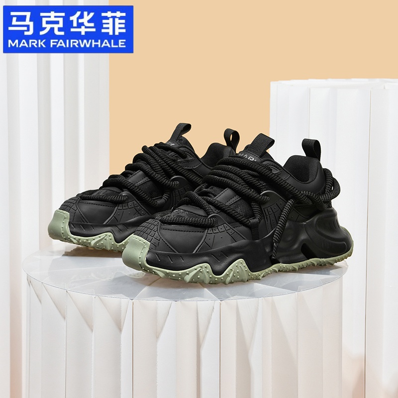 马克华菲男鞋2025秋季新款情侣款老爹鞋厚底增高百搭潮流休闲鞋男