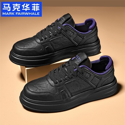 马克华菲男鞋2025秋季新款厚底增高板鞋男士开车鞋子休闲皮鞋男款