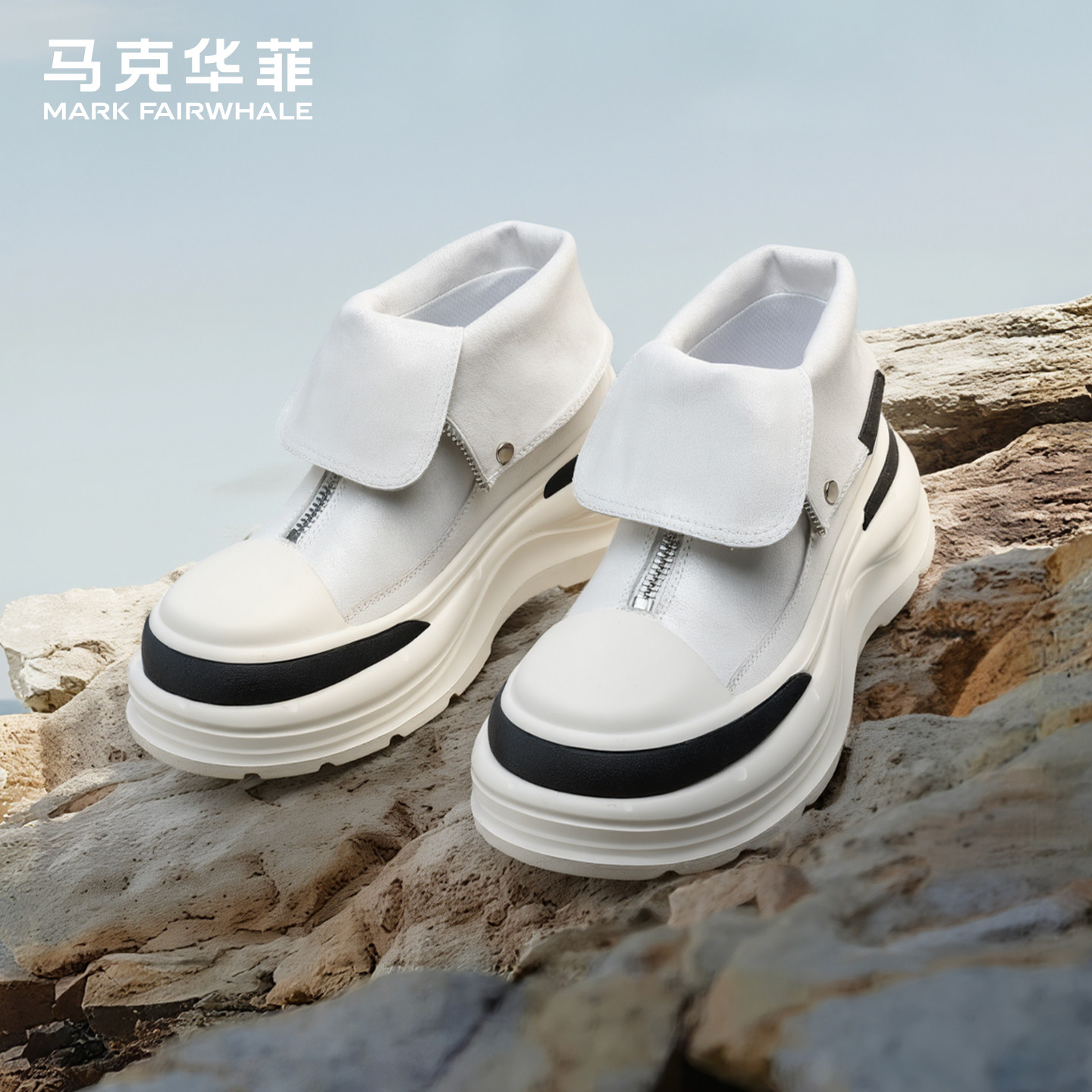 马克华菲马丁靴男增高靴子机车爆款男士休闲板鞋厚底百搭板鞋男款