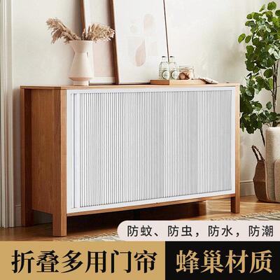 定制柜门折叠式免打孔自装鞋柜门隐形推拉定做?具车门简易伸缩整