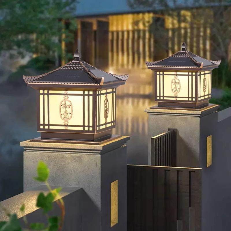 太阳能柱头灯柱子灯户外防水别墅庭院门柱灯家用大门围墙灯墙头灯