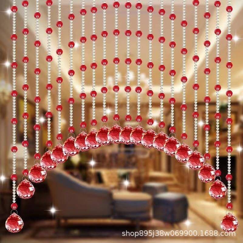 珠帘水晶珠帘挂帘子窗帘成品风水洗手间厕所卧室门帘子隔断玄关