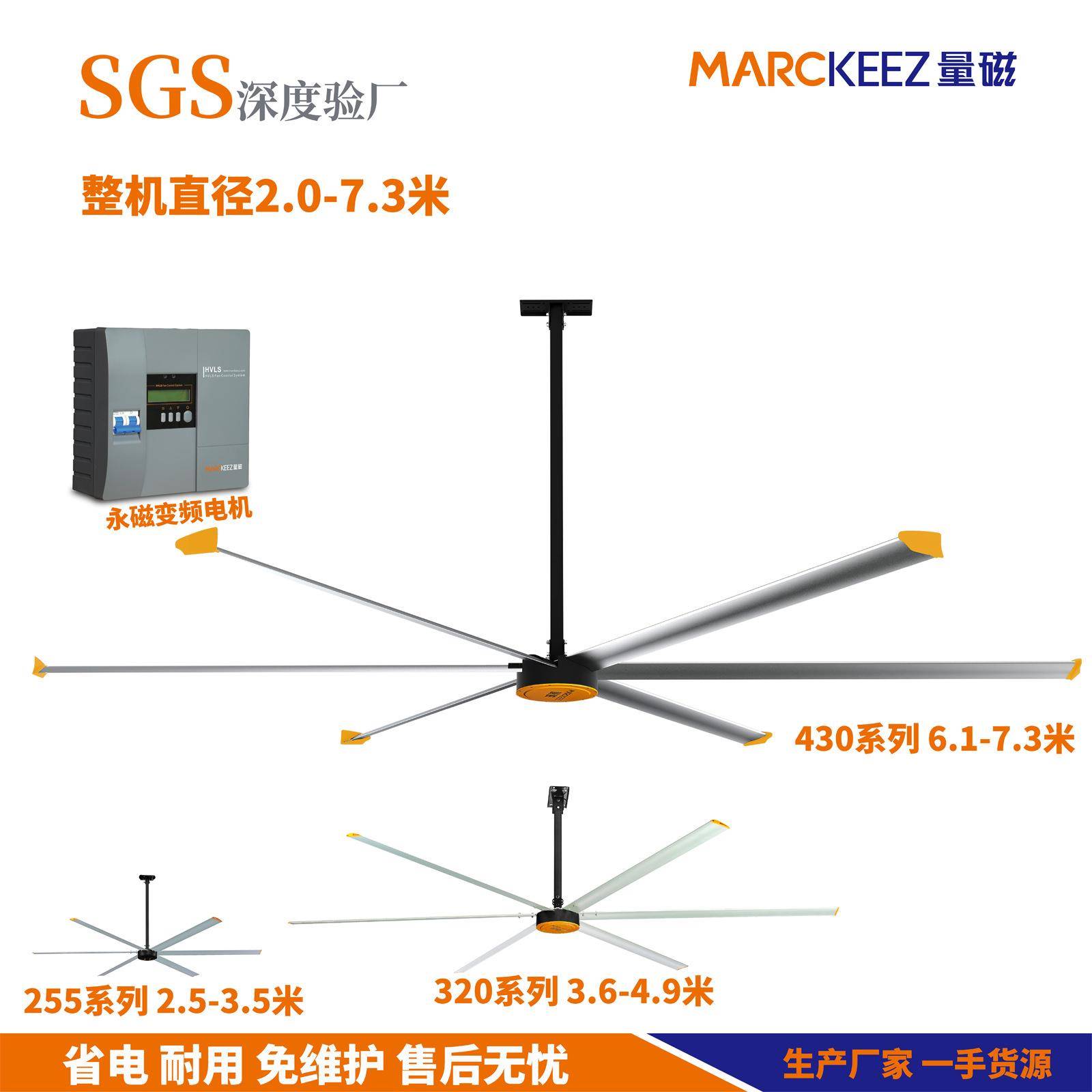20247.3米工业大吊扇仓库排风降温大型厂房车间学校大风扇