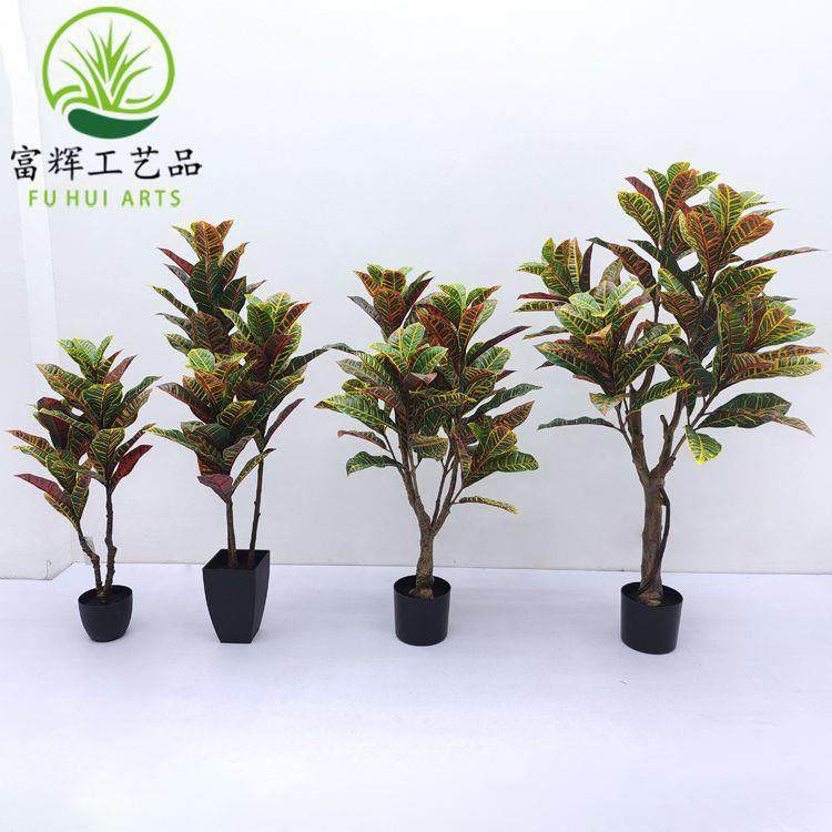 仿真植物洒金榕榕叶绿植盆栽组合造景仿真树花装扮道具摆件