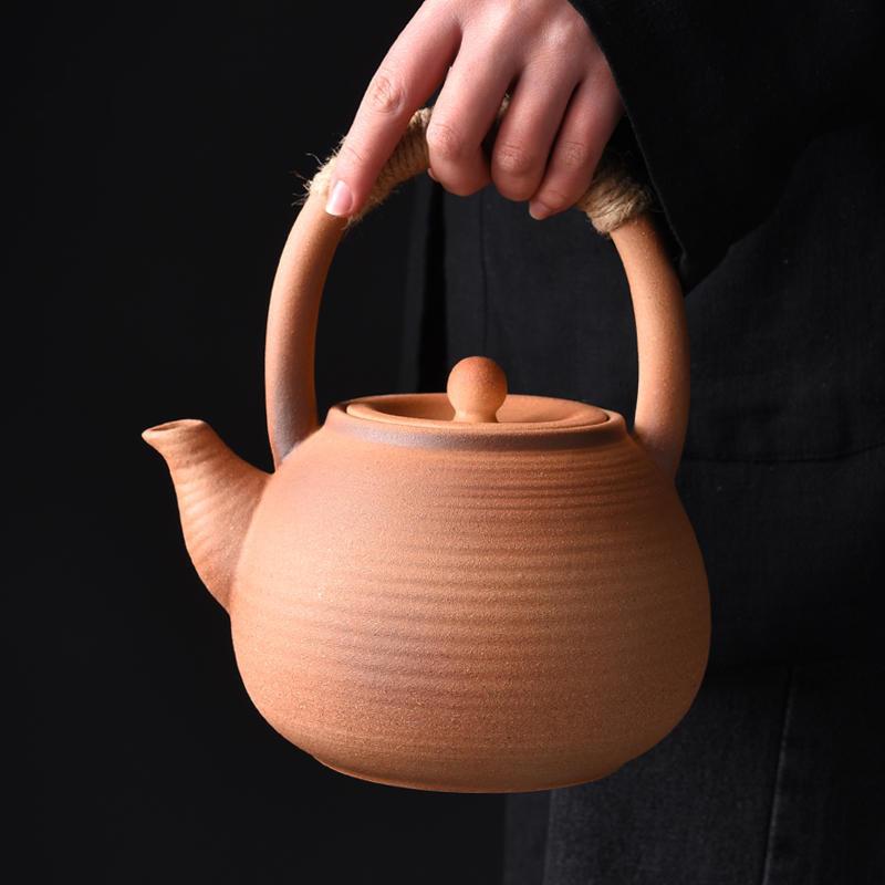 罐罐茶复古茶壶大容量炭火围炉煮茶罐功夫泡茶家用单壶粗陶提梁壶
