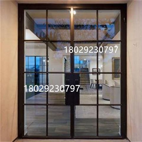 重金属铁艺商铺工作室门轻奢法式简约玻璃平开门金属门