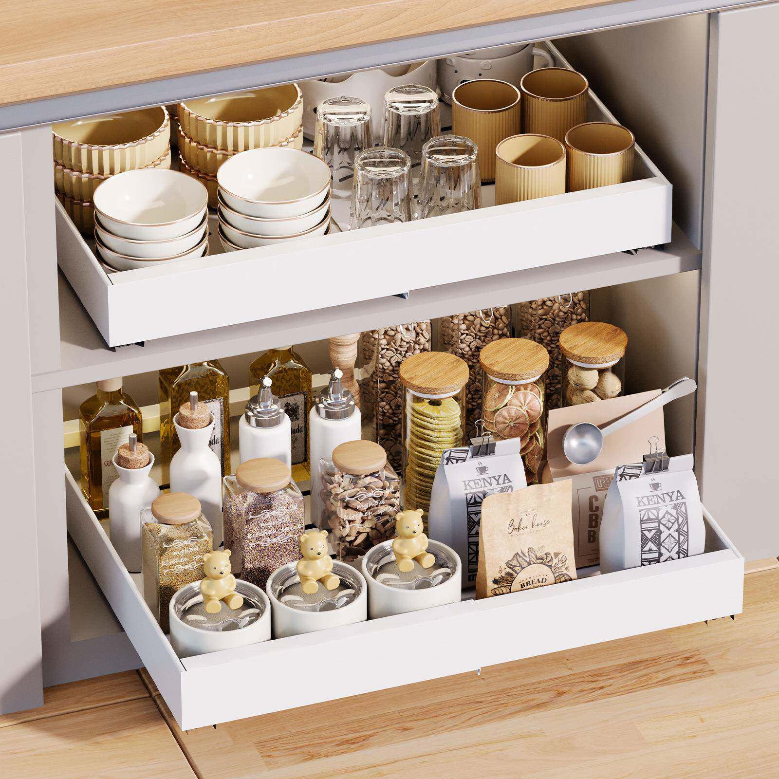 拉篮厨房橱柜伸缩式碗篮免打孔免安装柜内下水槽调味品置物架