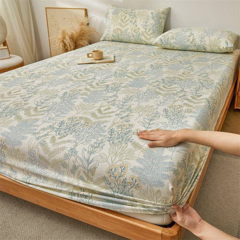 纯棉老粗布床笠单件全棉床垫保护罩防尘罩防滑床单席梦思保护套夏