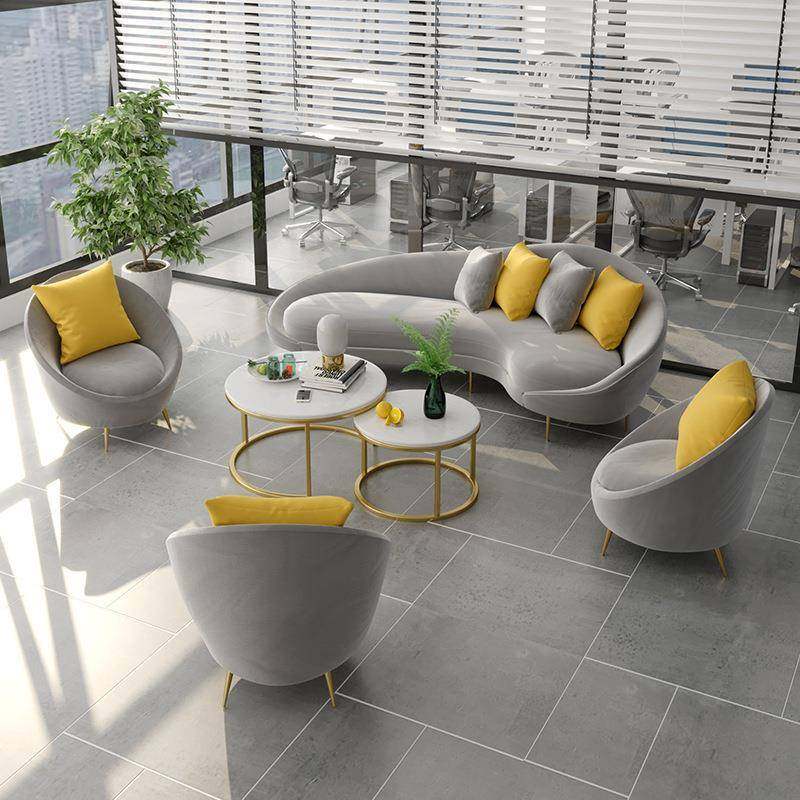 北欧售楼部洽谈弧形双人小沙发办公室服装店休息区沙发茶几组合,金属材料及制品,金属加工件/五金加工件,淘宝优惠券,粉丝福利购,淘宝优惠卷