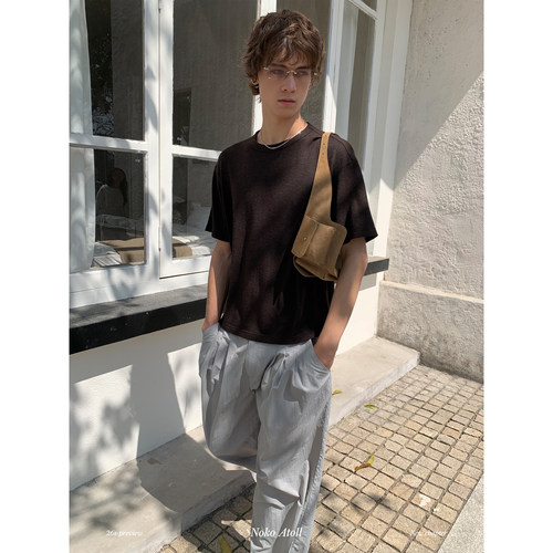 NOKO｜微宽松圆领T恤垂坠质感松弛感日常百搭款基础短袖