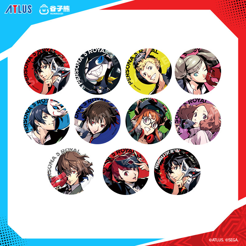 现货 谷子熊 女神异闻录 PERSONA 5 THE ROYAL 75mm徽章 周边