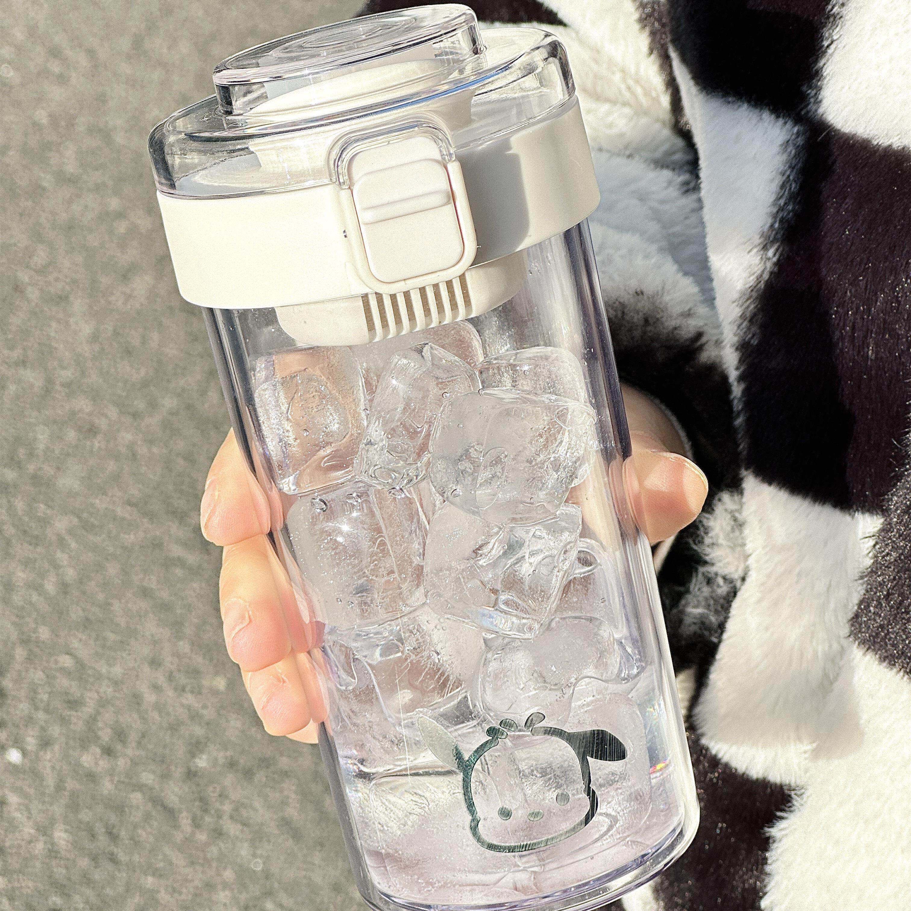 高颜值水杯女生2025新款塑料ins夏季简约茶隔滤网设计感小众杯子