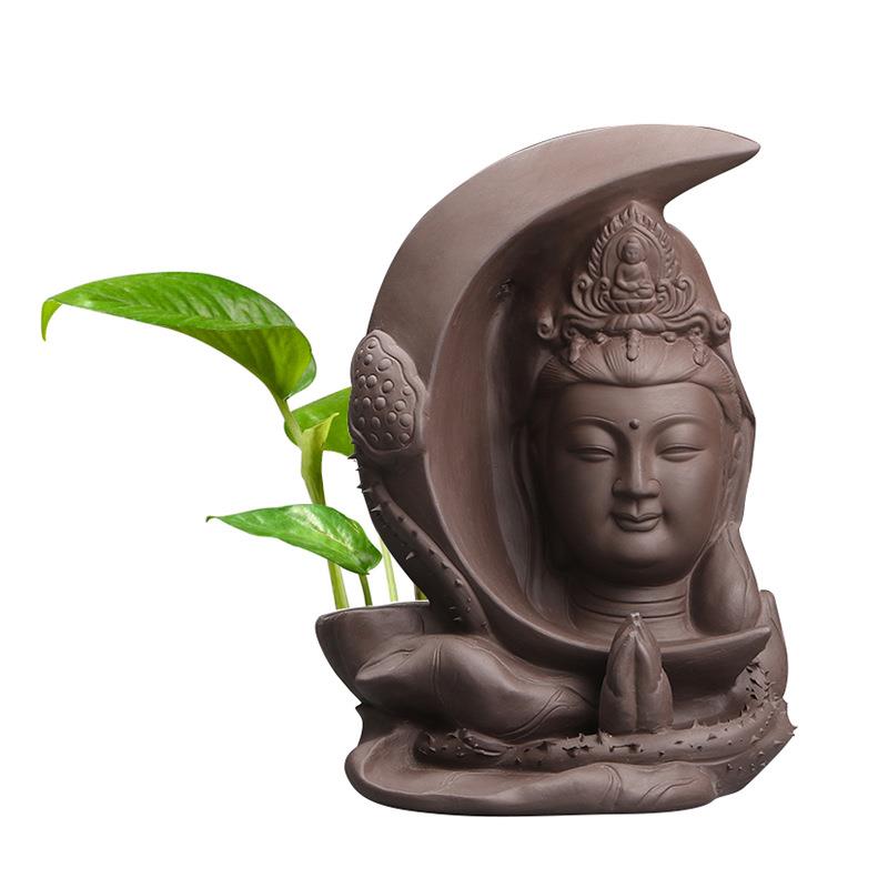 创意中国风绿萝大号水培盆景铜钱草禅意多肉花盆陶瓷紫砂家用摆件