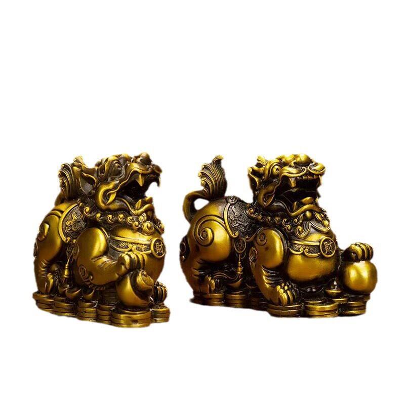 貔貅摆件铜貔貅大号一对公母皮丘吉祥如意家居公室店铺开业礼品