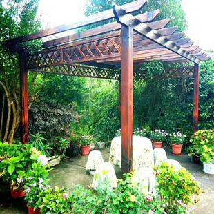 防腐木葡萄架庭院碳化木廊架长廊户外凉亭别墅室外实木花架爬藤架