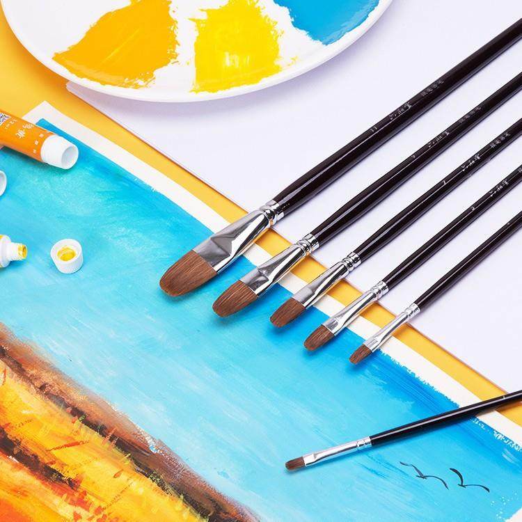 狼毫油画笔桦木杆画笔套装颜料笔丙烯水彩笔圆头水粉笔国画软笔,文具电教/文化用品/商务用品,毛笔,淘宝优惠券,粉丝福利购,淘宝优惠卷