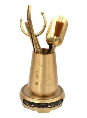 茶道六君子套装功夫茶具配件大全黄铜6君子喝茶泡茶工具茶刀茶洗