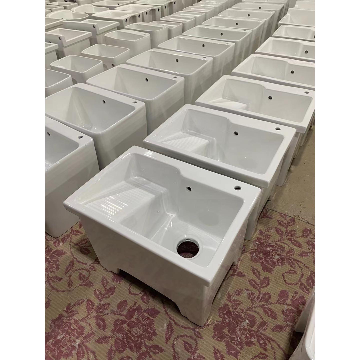 新款大号带搓衣板拖布池台控下水陶瓷搓衣拖地两用拖布桶T09