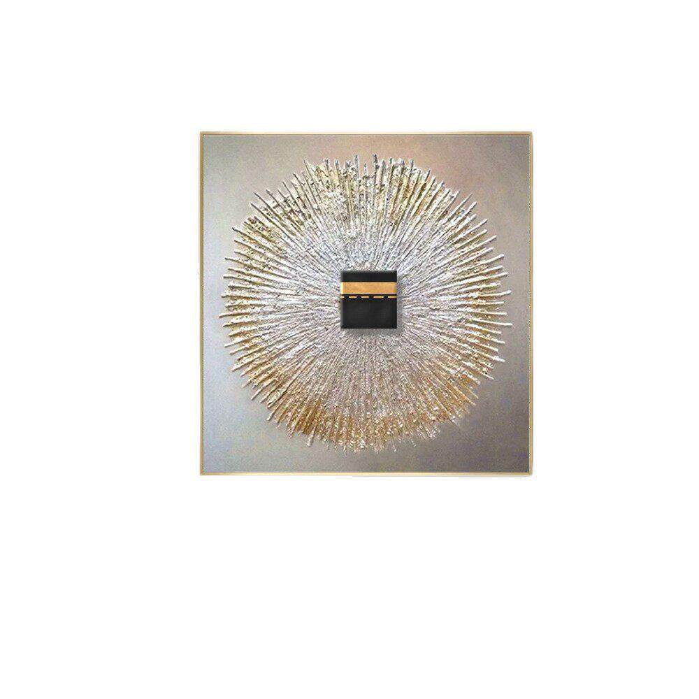 原创纯手绘油画3D立体现装饰画回民客厅挂画轻奢叠画挂画